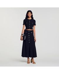 Sandro - Pointelle Knit Maxi Skirt - Lyst