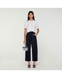 Sandro - Cropped T-Shirt With Rhinestones - Lyst