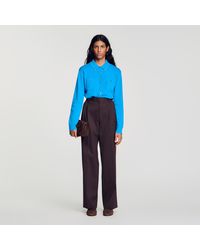 Sandro - Striped Straight-Leg Trousers - Lyst