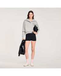 Sandro - Beaded Embroidered Ribbed Shorts - Lyst