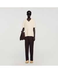 Sandro - Stretch Knit Polo Shirt - Lyst