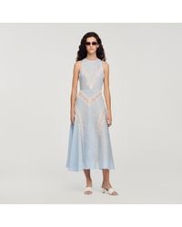 Sandro - Maxi Dress With Lace Details - Lyst