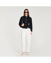 Sandro - Cropped Ruffled Peplum Jacket - Lyst