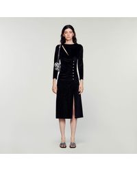 Sandro - Rhinestone Velvet Dress - Lyst