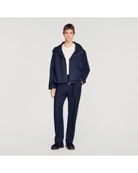Sandro - Hooded Zip-Up Cotton Jacket - Lyst