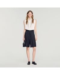 Sandro - Long High-Waisted Pleated Shorts - Lyst