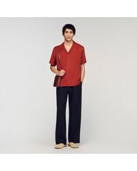 Sandro - Loose-Fit Shark Collar Shirt - Lyst