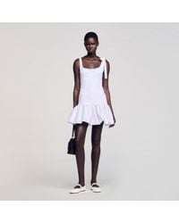 Sandro - Dual-Material Short Dress - Lyst
