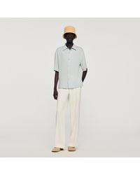 Sandro - Pleated Shirt With Shark Collar - Lyst