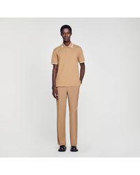 Sandro - Cotton Piqué Polo Shirt - Lyst