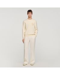 Sandro - Crochet Flower Knit Sweatshirt - Lyst