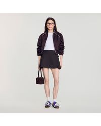 Sandro - Mini Pleated Wool Skirt - Lyst