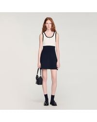 Sandro - Two-Tone Knit Short Dress - Lyst