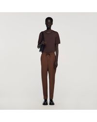 Sandro - Elasticated Straight-Leg Trousers - Lyst