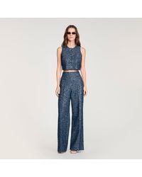 Sandro - Sequin Crop Top - Lyst
