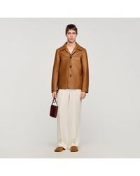 Sandro - Buttoned Lambskin Jacket - Lyst