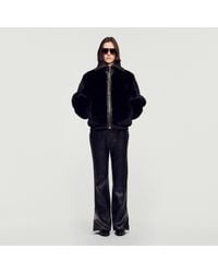 Sandro - Short Faux Fur Coat - Lyst