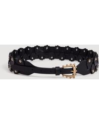 Sandro - Interlaced Leather Belt With Studs - Lyst