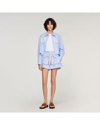 Sandro - Embroidered Cotton Shorts - Lyst