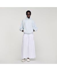 Sandro - Embroidered Collar Oversized Jacket - Lyst