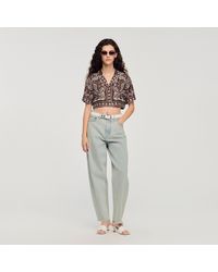 Sandro - Cropped Bandana Print Shirt - Lyst