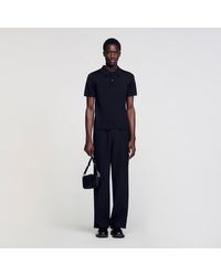 Sandro - Short-Sleeve Knitted Polo Shirt - Lyst