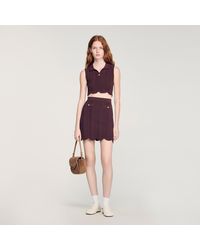 Sandro - Short Fancy Knit Skirt - Lyst