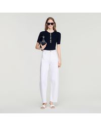 Sandro - Jumper With Ribbed Button Placket - Lyst
