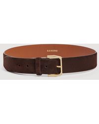 Sandro - Wide Suede Belt - Lyst