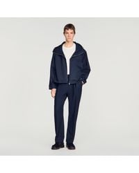 Sandro - Hooded Zip-Up Cotton Jacket - Lyst