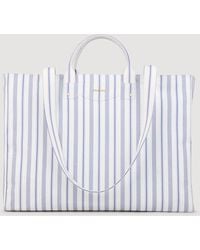 Sandro - Striped Canvas Tote Bag - Lyst