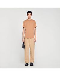 Sandro - T-Shirt With Square Cross Patch - Lyst