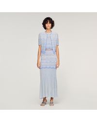 Sandro - Long Fancy Knit Skirt - Lyst