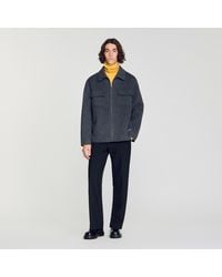 Sandro - Zipped Wool Overshirt - Lyst