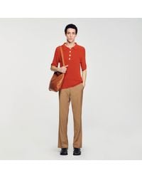 Sandro - Terry Knit Polo Shirt - Lyst