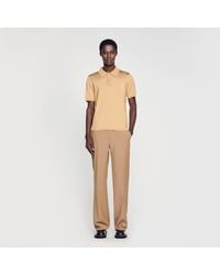 Sandro - Short-Sleeve Knitted Polo Shirt - Lyst