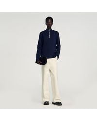 Sandro - Wool Jumper With Zip Collar - Lyst