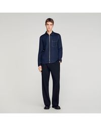 Sandro - Loose-Fit Zip-Up Shirt - Lyst
