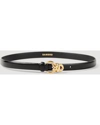 Sandro - Slim Leather Belt - Lyst