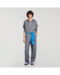 Sandro - Hooded Rhinestone Cardigan - Lyst