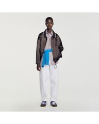 Sandro - Satin-Look Jacket With Polo Collar - Lyst