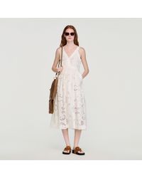 Sandro - Openwork Floral Cotton Maxi Dress - Lyst