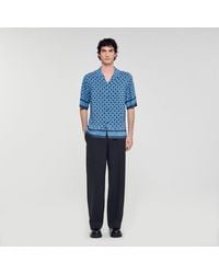 Sandro - Square Cross Motif Flowing Blouse - Lyst