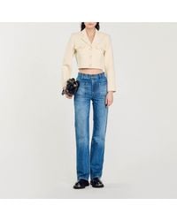 Sandro - Cropped Tweed Button-Up Jacket - Lyst