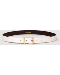 Sandro - Smooth Leather Belt Metal Buckle - Lyst