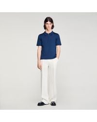 Sandro - Knitted Polo Shirt With Zip Collar - Lyst