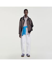 Sandro - Satin-Look Jacket With Polo Collar - Lyst