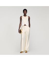 Sandro - Satin Bow Crop Top - Lyst