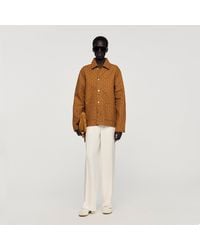 Sandro - Square Cross Denim Jacket - Lyst