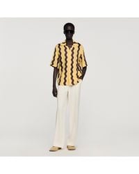 Sandro - Printed Linen Shirt - Lyst